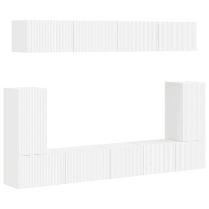 Conjunto De Mueble De Tv 5 Pcs Madera De Ingeniería
