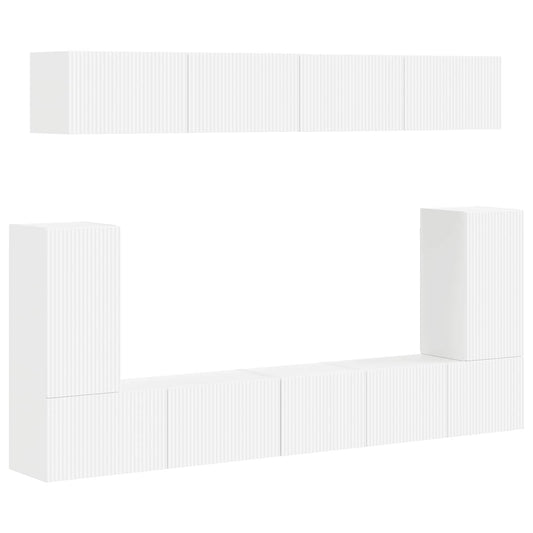 Conjunto De Mueble De Tv 5 Pcs Madera De Ingeniería