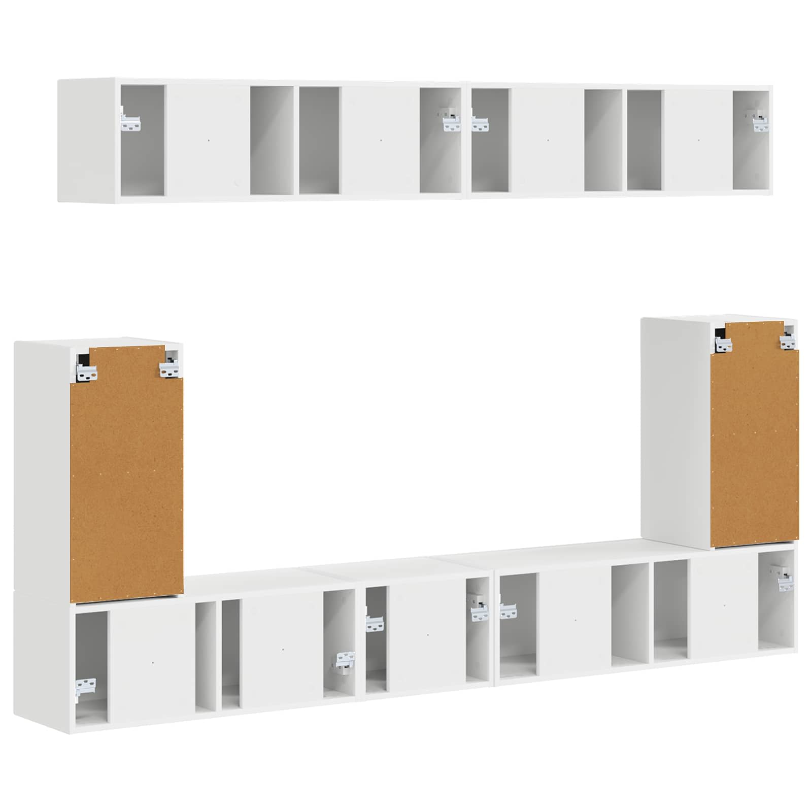 Conjunto De Mueble De Tv 5 Pcs Madera De Ingeniería