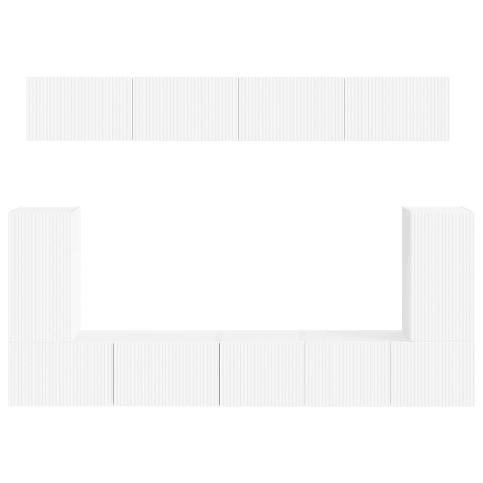 Conjunto De Mueble De Tv 5 Pcs Madera De Ingeniería