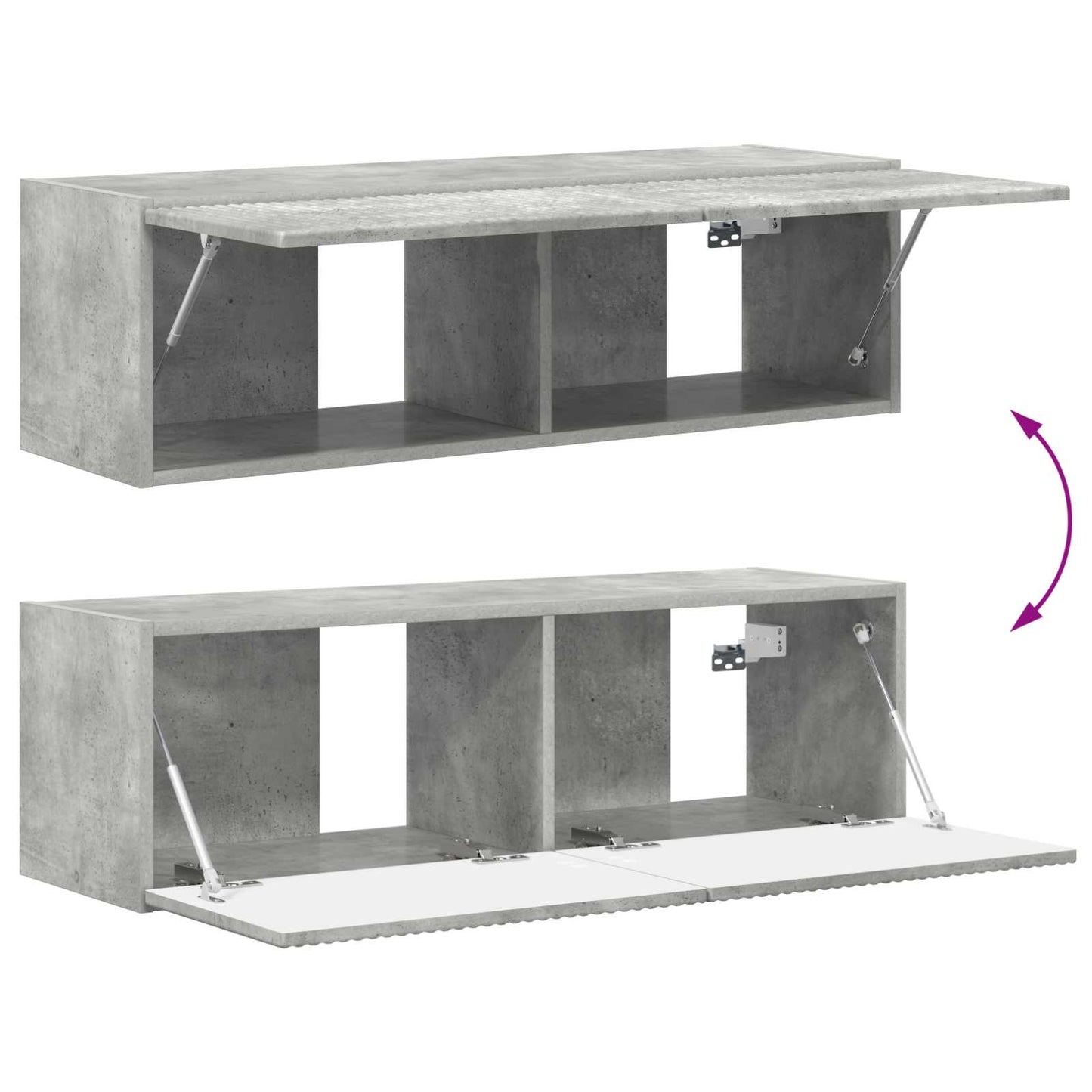 Conjunto De Mueble De Tv 5 Pcs Gris Concreto