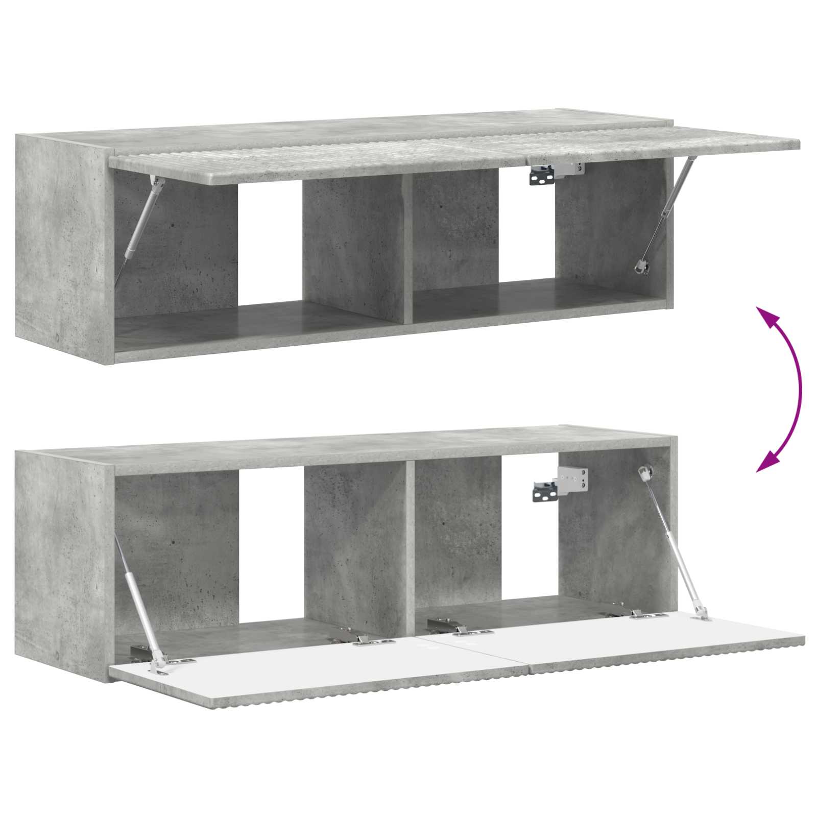 Conjunto De Mueble De Tv 5 Pcs Gris Concreto