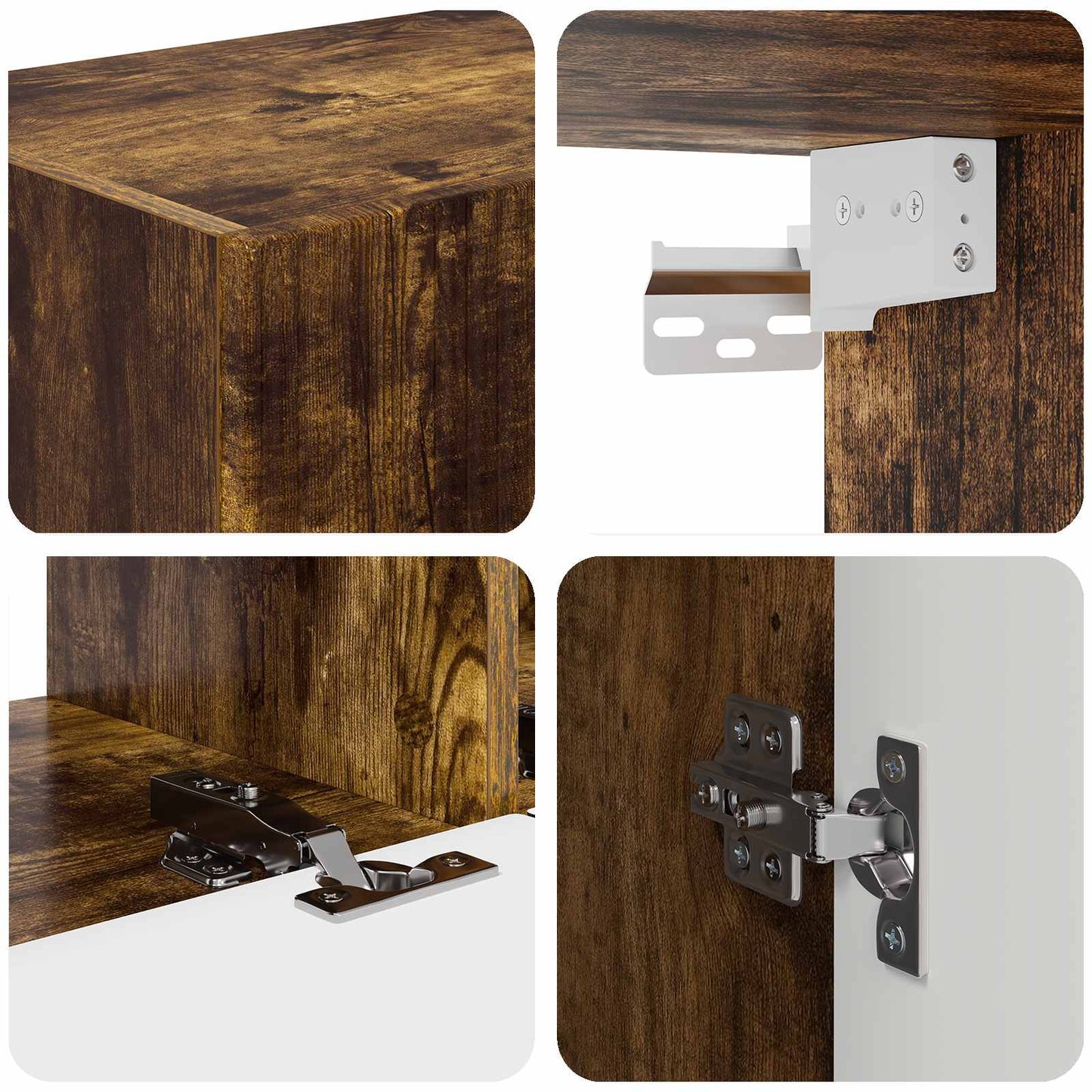 Conjunto De Mueble De Tv 5 Pcs Roble Ahumado