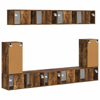 Conjunto De Mueble De Tv 5 Pcs Roble Ahumado