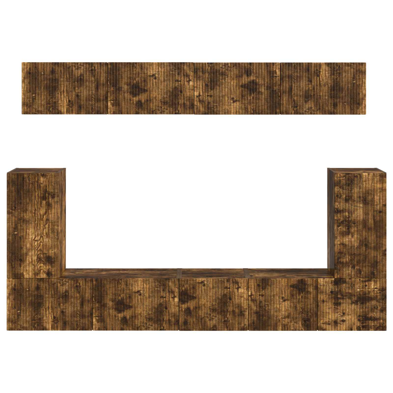 Conjunto De Mueble De Tv 5 Pcs Roble Ahumado