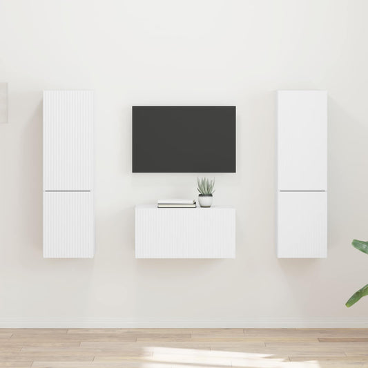 Conjunto De Mueble De Tv 5 Pcs Madera De Ingeniería