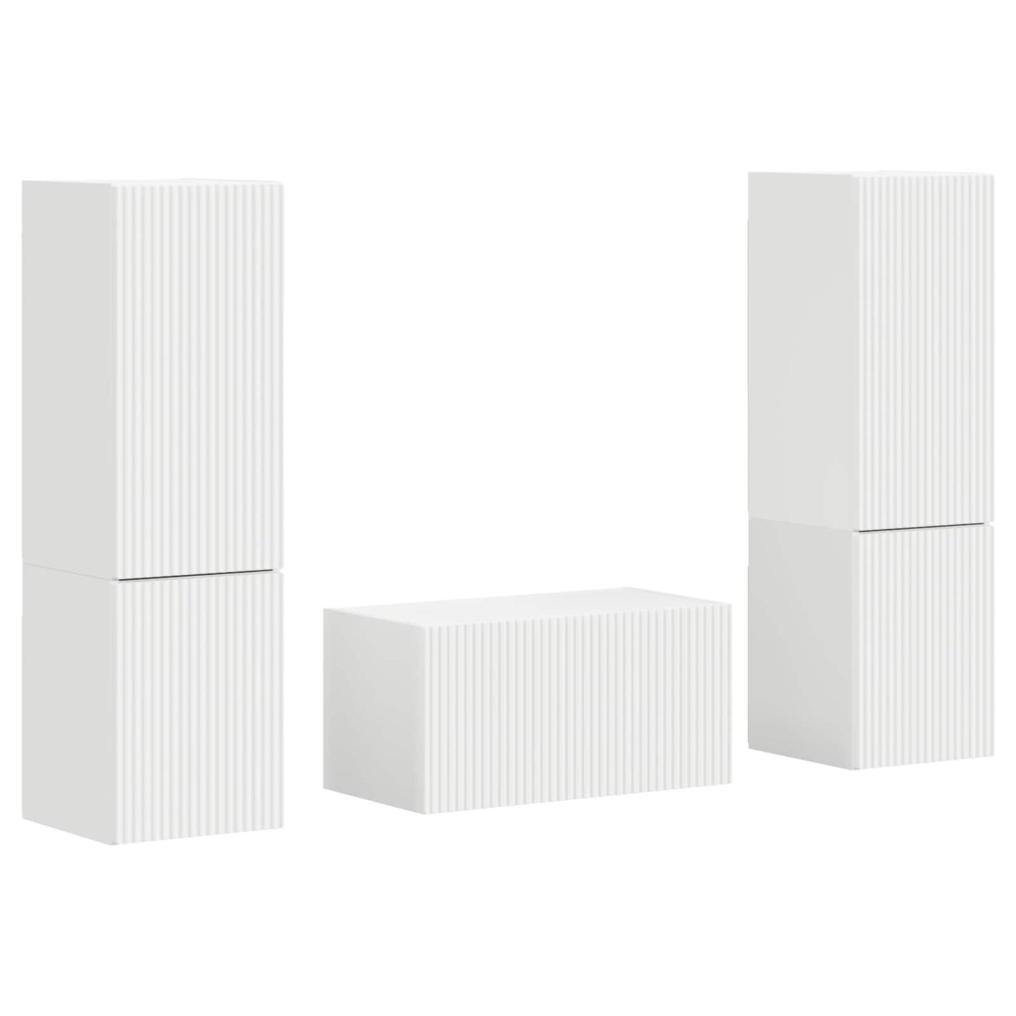 Conjunto De Mueble De Tv 5 Pcs Madera De Ingeniería