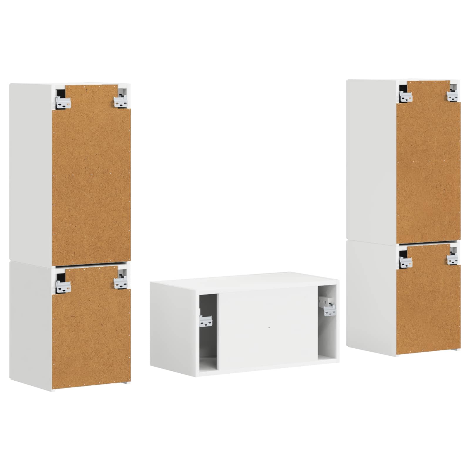 Conjunto De Mueble De Tv 5 Pcs Madera De Ingeniería