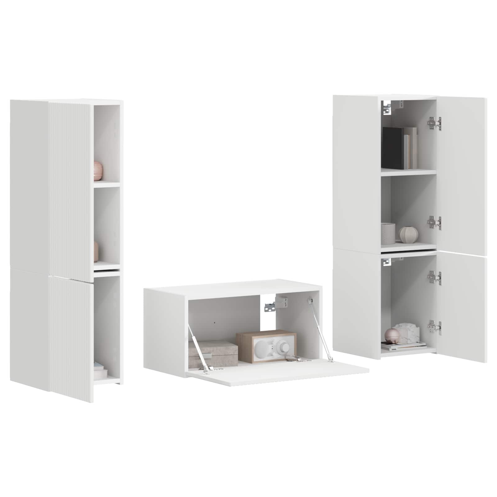 Conjunto De Mueble De Tv 5 Pcs Madera De Ingeniería