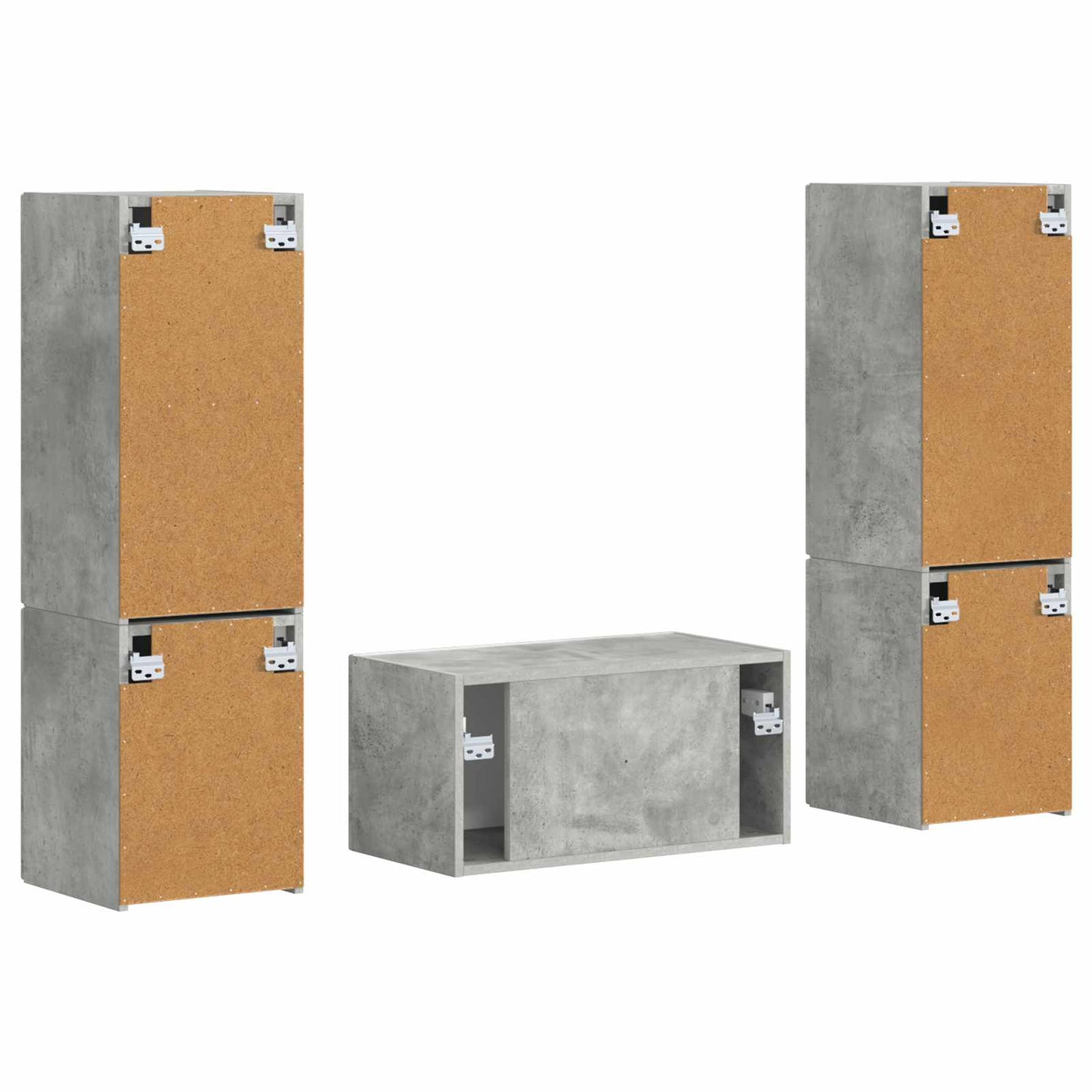 Conjunto De Mueble De Tv 5 Pcs Gris Concreto