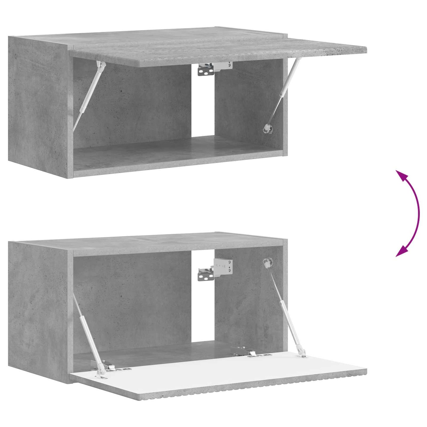 Conjunto De Mueble De Tv 5 Pcs Gris Concreto