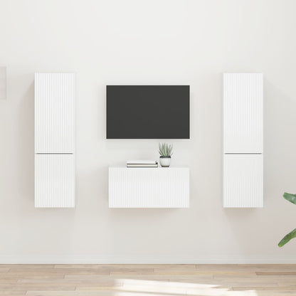 Conjunto De Mueble De Tv 5 Pcs Gris Concreto