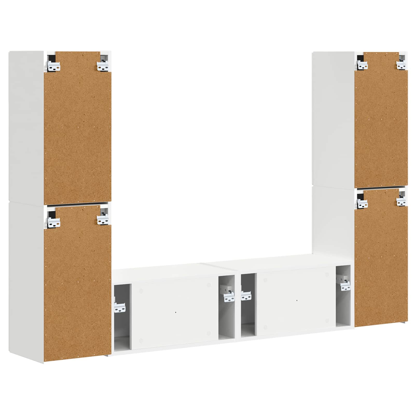 Conjunto De Mueble De Tv 6 Pcs Madera De Ingeniería
