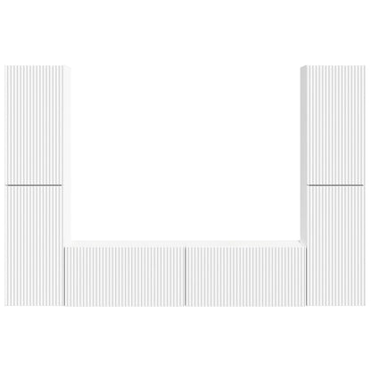Conjunto De Mueble De Tv 6 Pcs Madera De Ingeniería