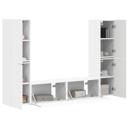 Conjunto De Mueble De Tv 6 Pcs Madera De Ingeniería