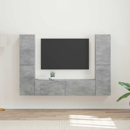 Conjunto De Mueble De Tv 6 Pcs Madera De Ingeniería