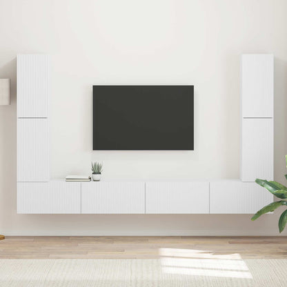 Conjunto De Mueble De Tv 8 Pcs Madera De Ingeniería