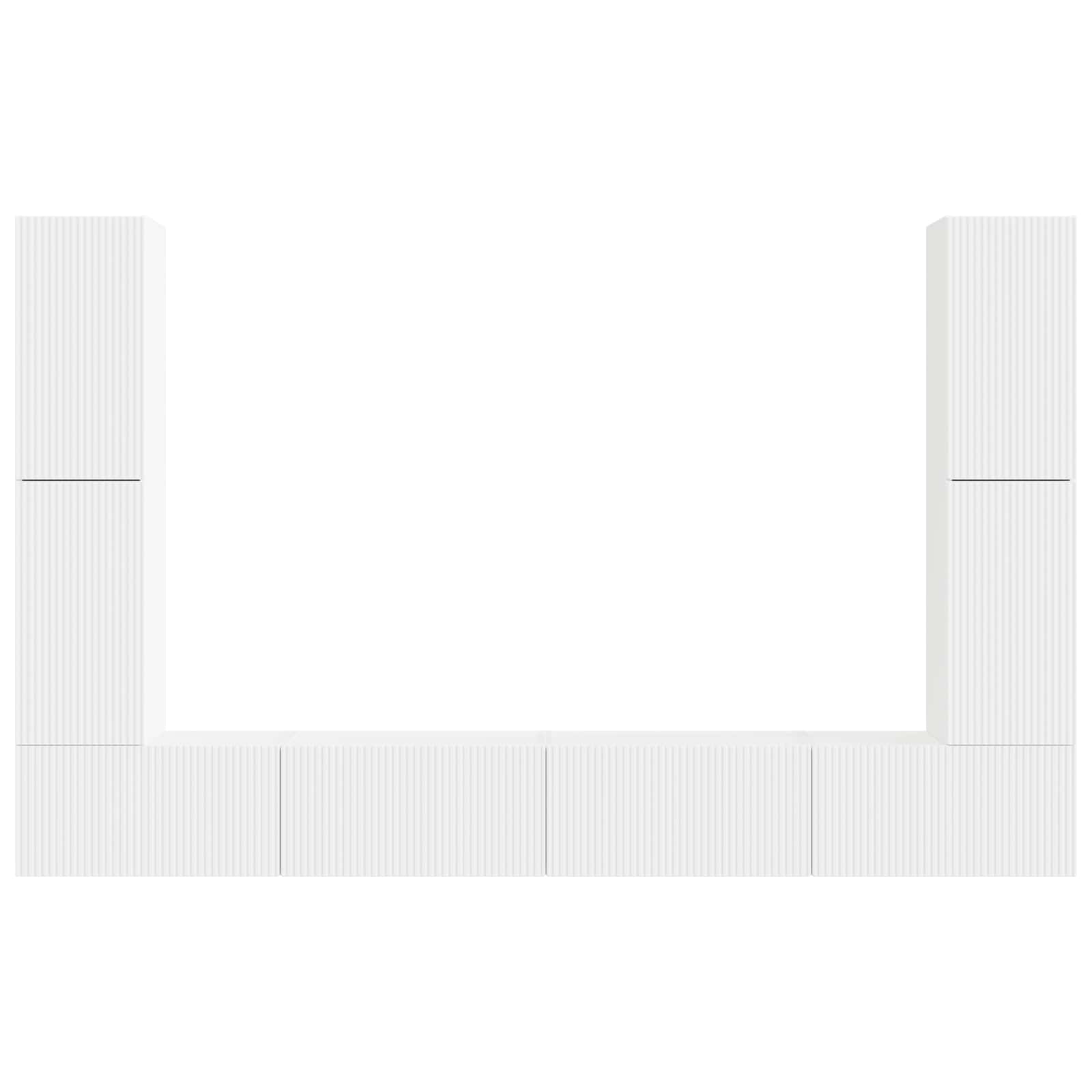 Conjunto De Mueble De Tv 8 Pcs Madera De Ingeniería
