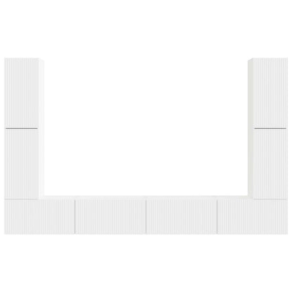 Conjunto De Mueble De Tv 8 Pcs Madera De Ingeniería