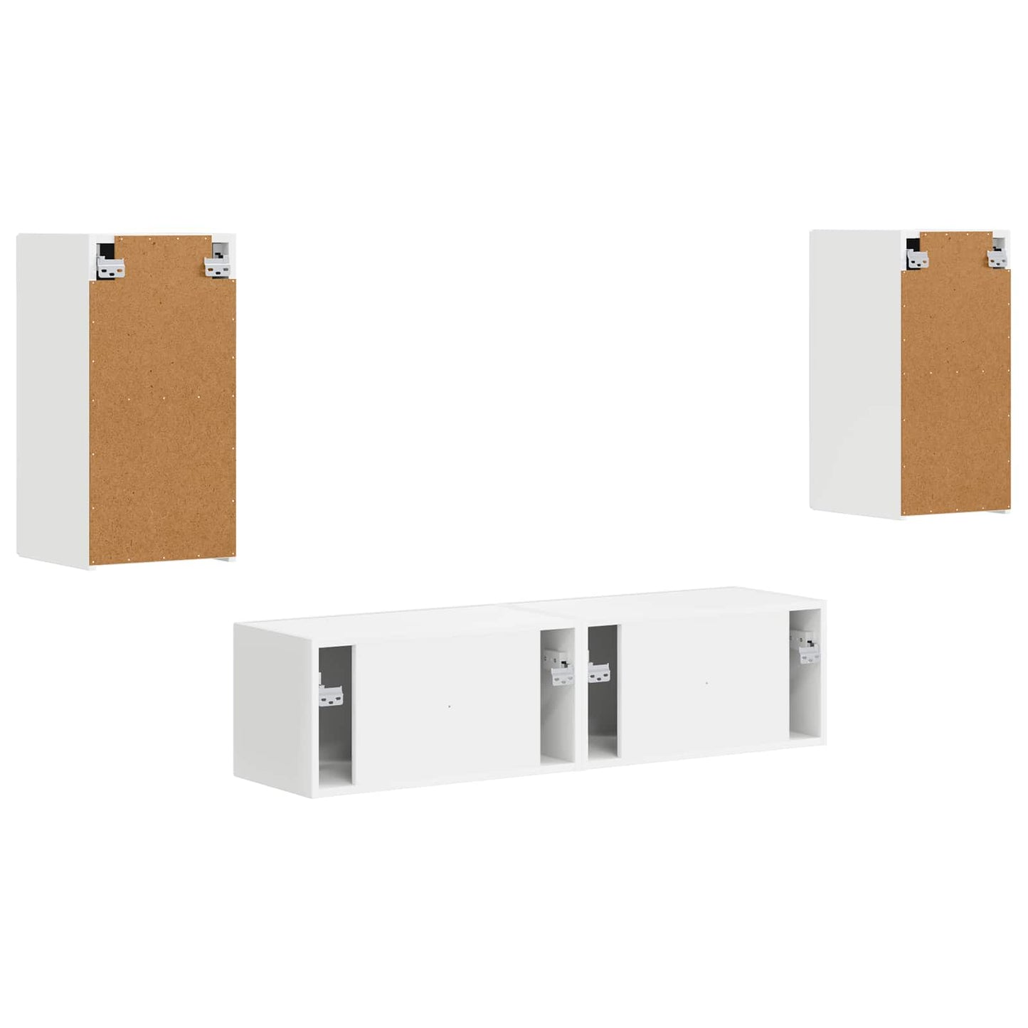 Conjunto De Mueble De Tv 4 Pcs Madera De Ingeniería
