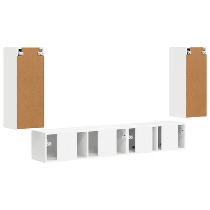 Conjunto De Mueble De Tv 4 Pcs Madera De Ingeniería