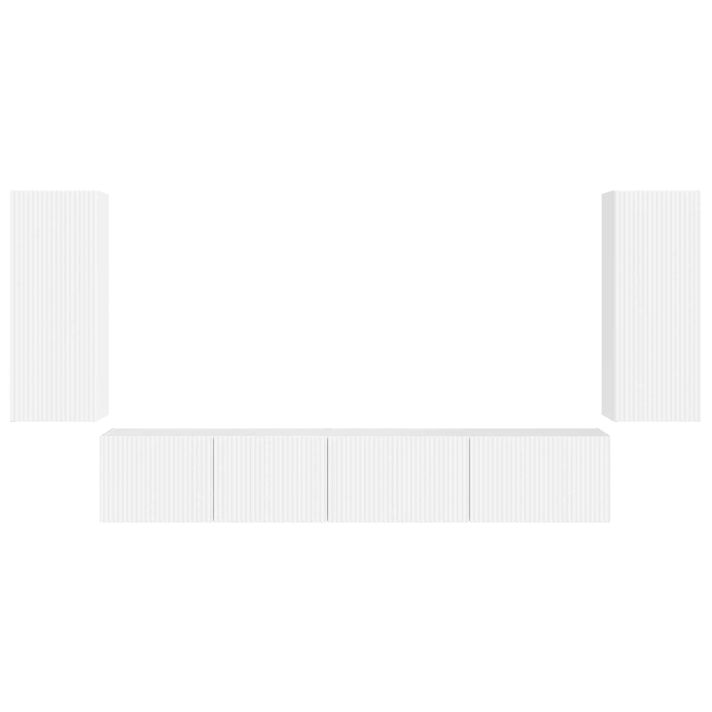 Conjunto De Mueble De Tv 4 Pcs Madera De Ingeniería