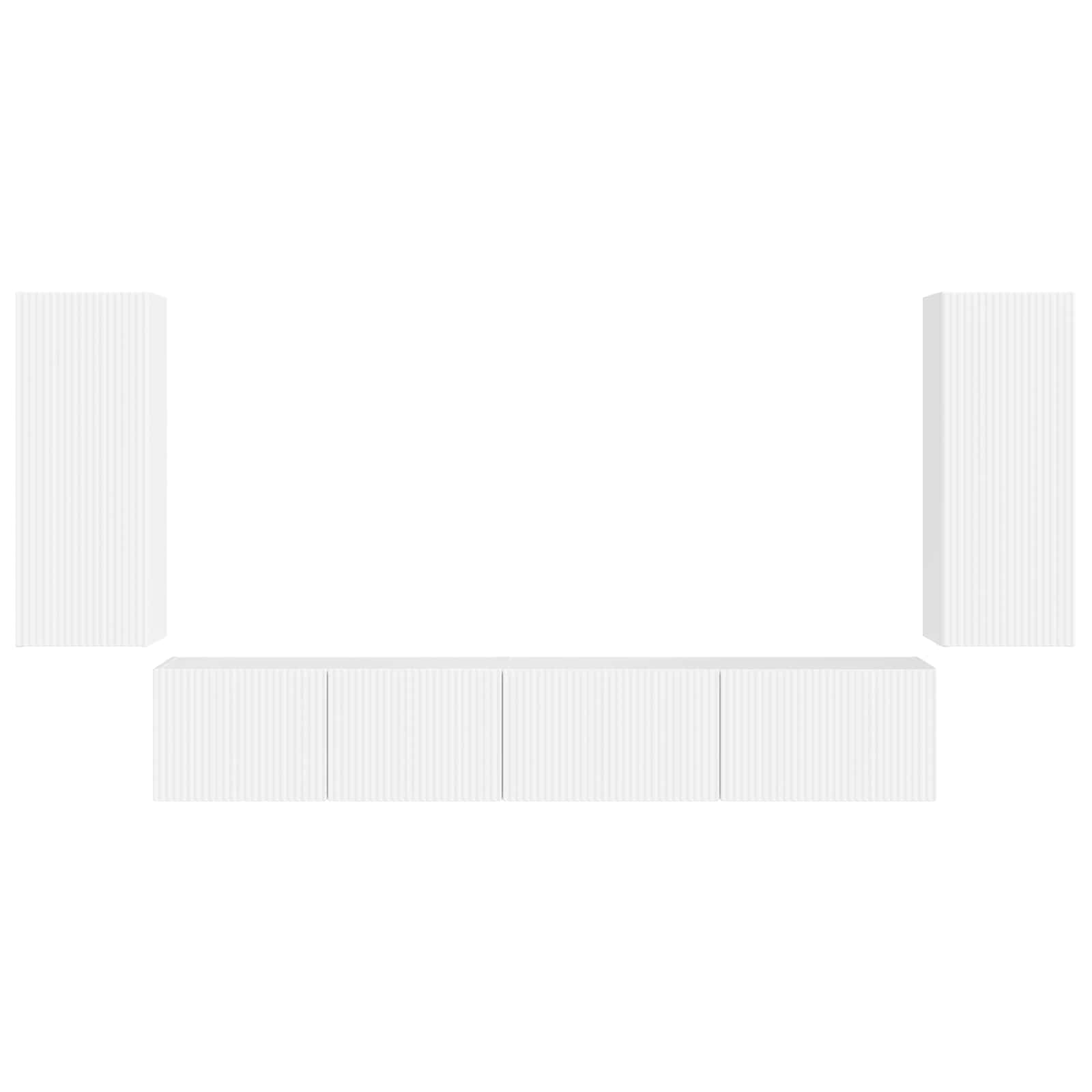 Conjunto De Mueble De Tv 4 Pcs Madera De Ingeniería