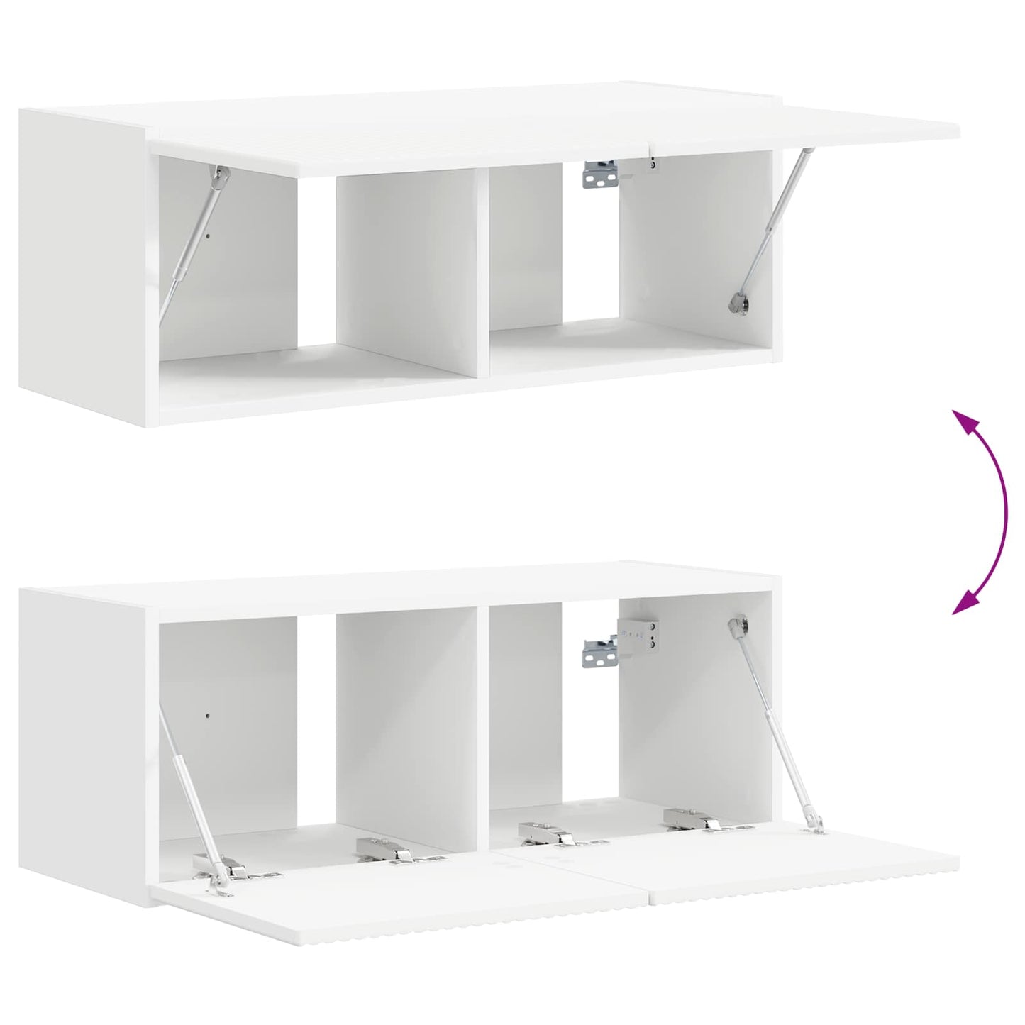 Conjunto De Mueble De Tv 4 Pcs Madera De Ingeniería