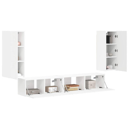 Conjunto De Mueble De Tv 4 Pcs Madera De Ingeniería