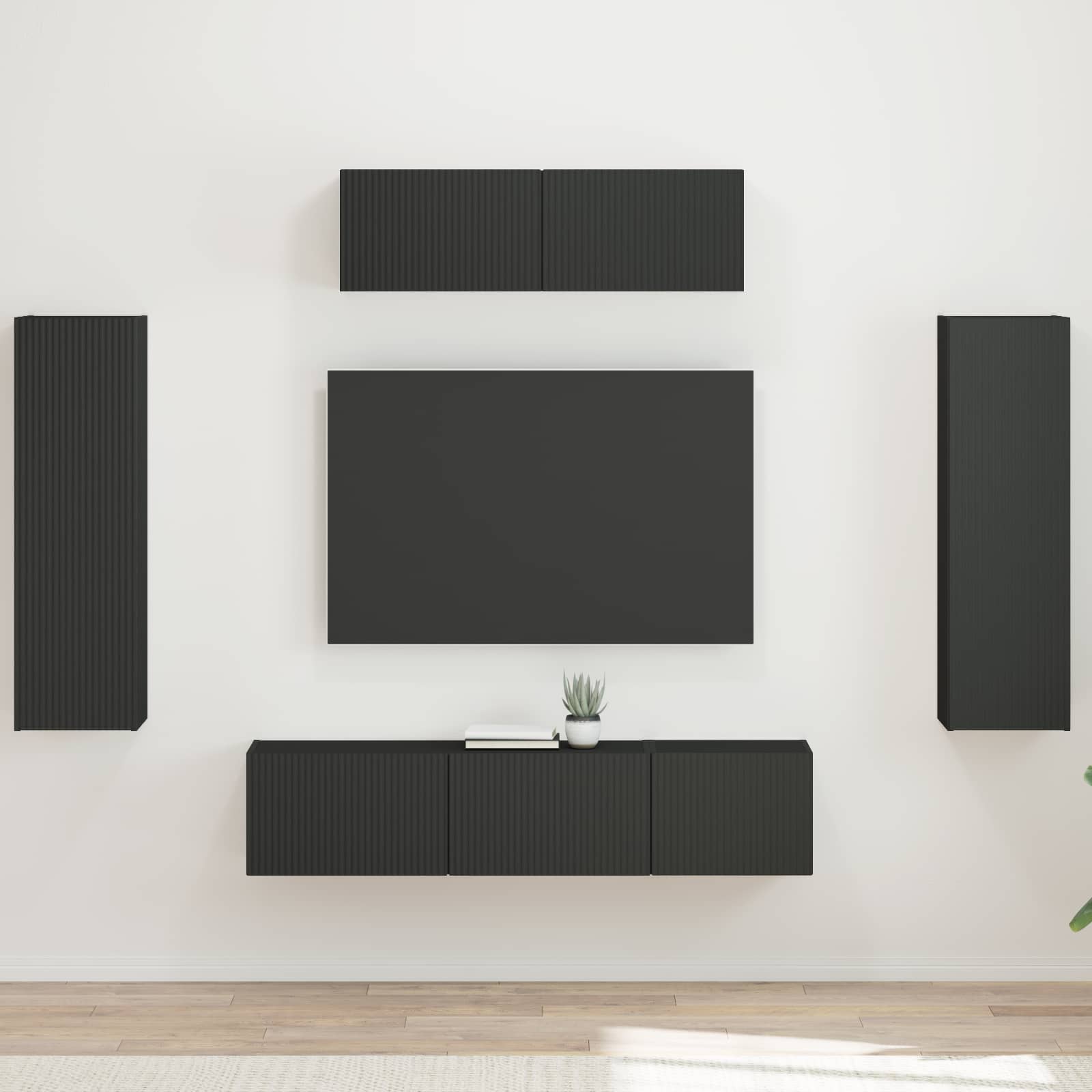 Mueble De Tv 5 Pcs Madera Vieja