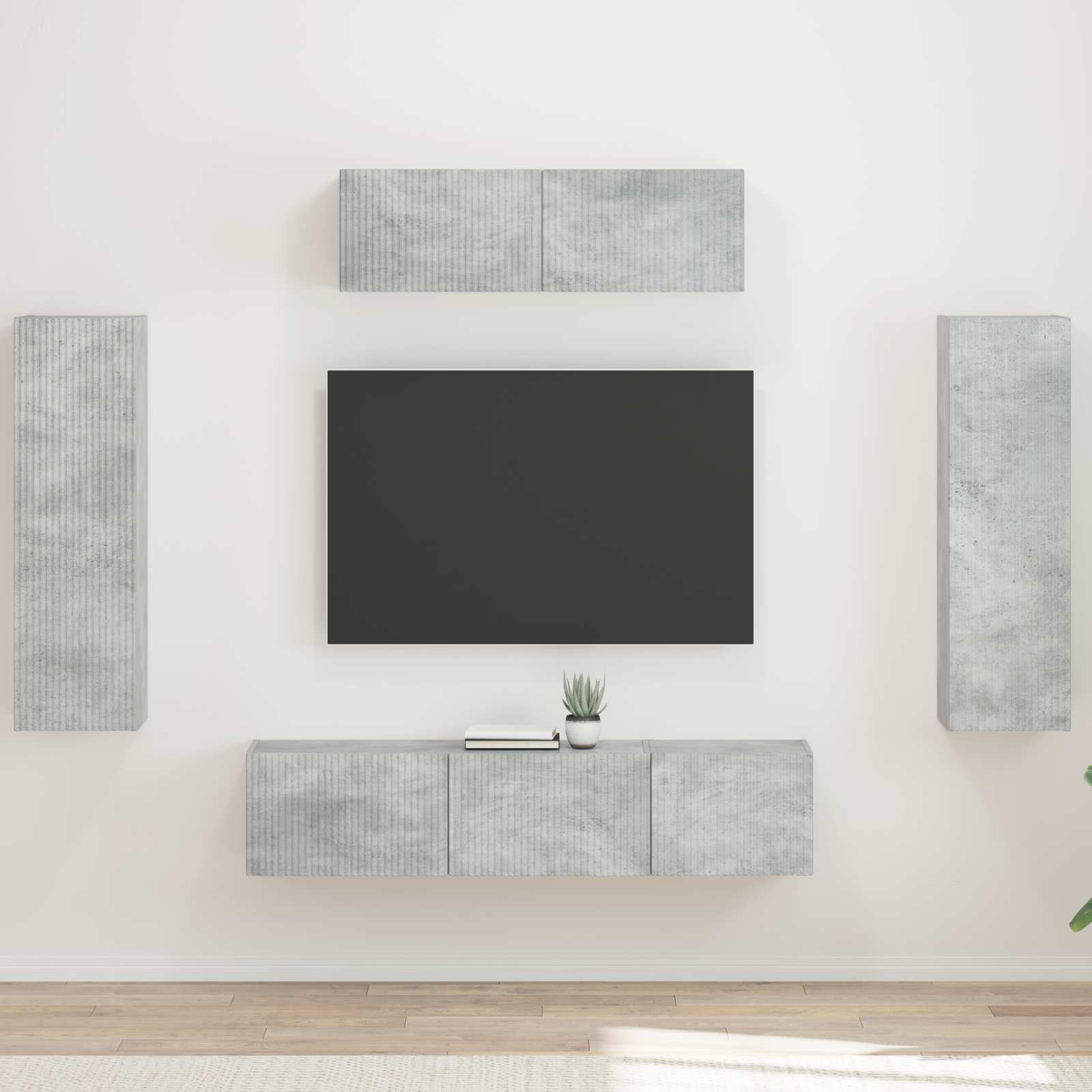 Mueble De Tv 5 Pcs Madera Vieja
