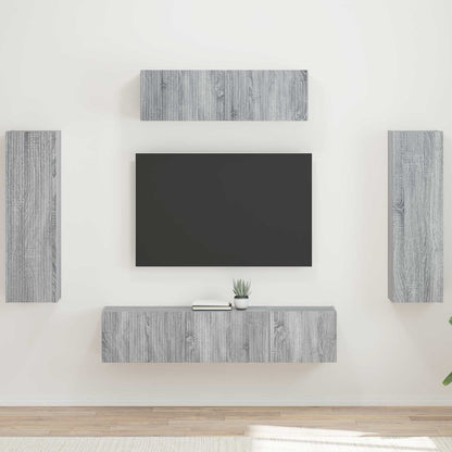 Mueble De Tv 5 Pcs Madera Vieja