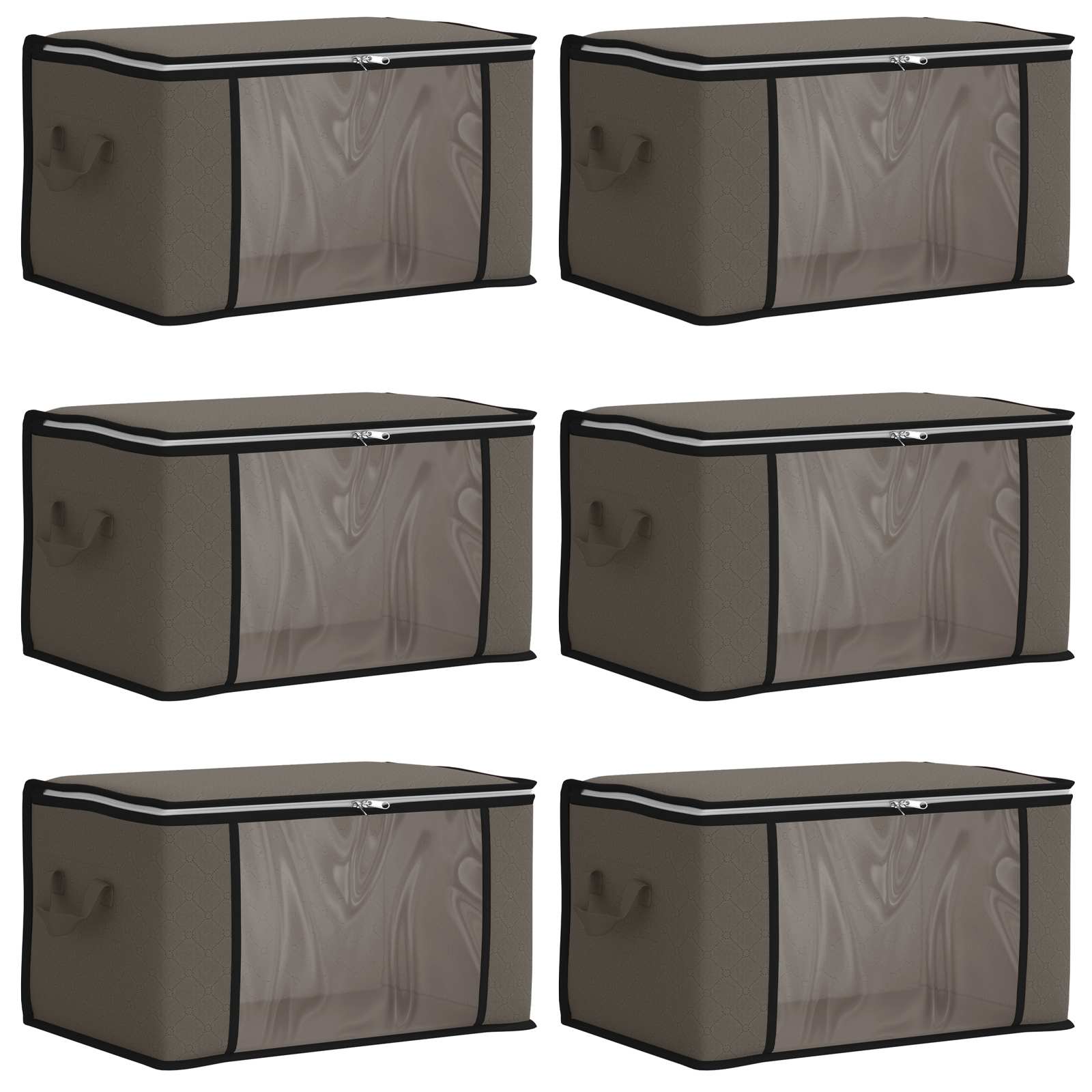 Caja De Almacenamiento Con Ventana Lateral Transparente 6 Pcs