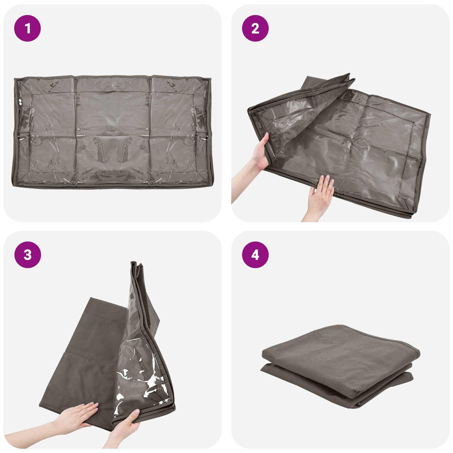 Caja De Almacenamiento Con Ventana Superior Transparente 2 Pcs