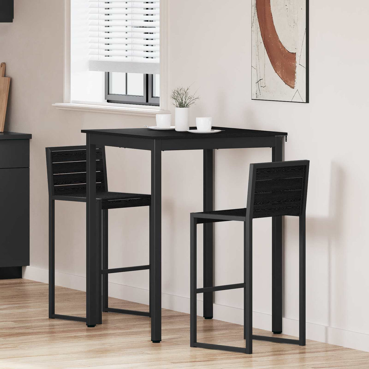 Mesa De Barra De Pie Madera De Ingeniería Cuadrado