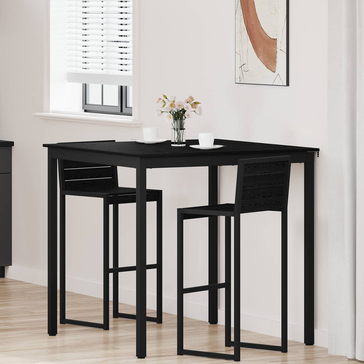 Mesa De Barra De Pie Madera De Ingeniería Cuadrado