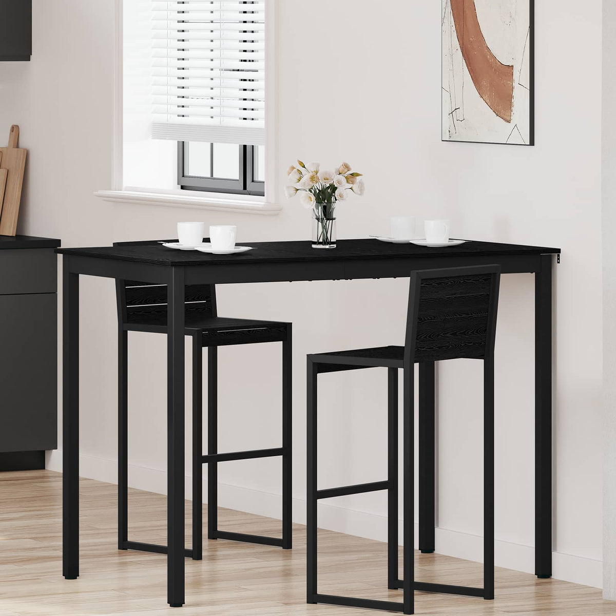 Mesa De Barra De Pie Madera De Ingeniería Cuadrado