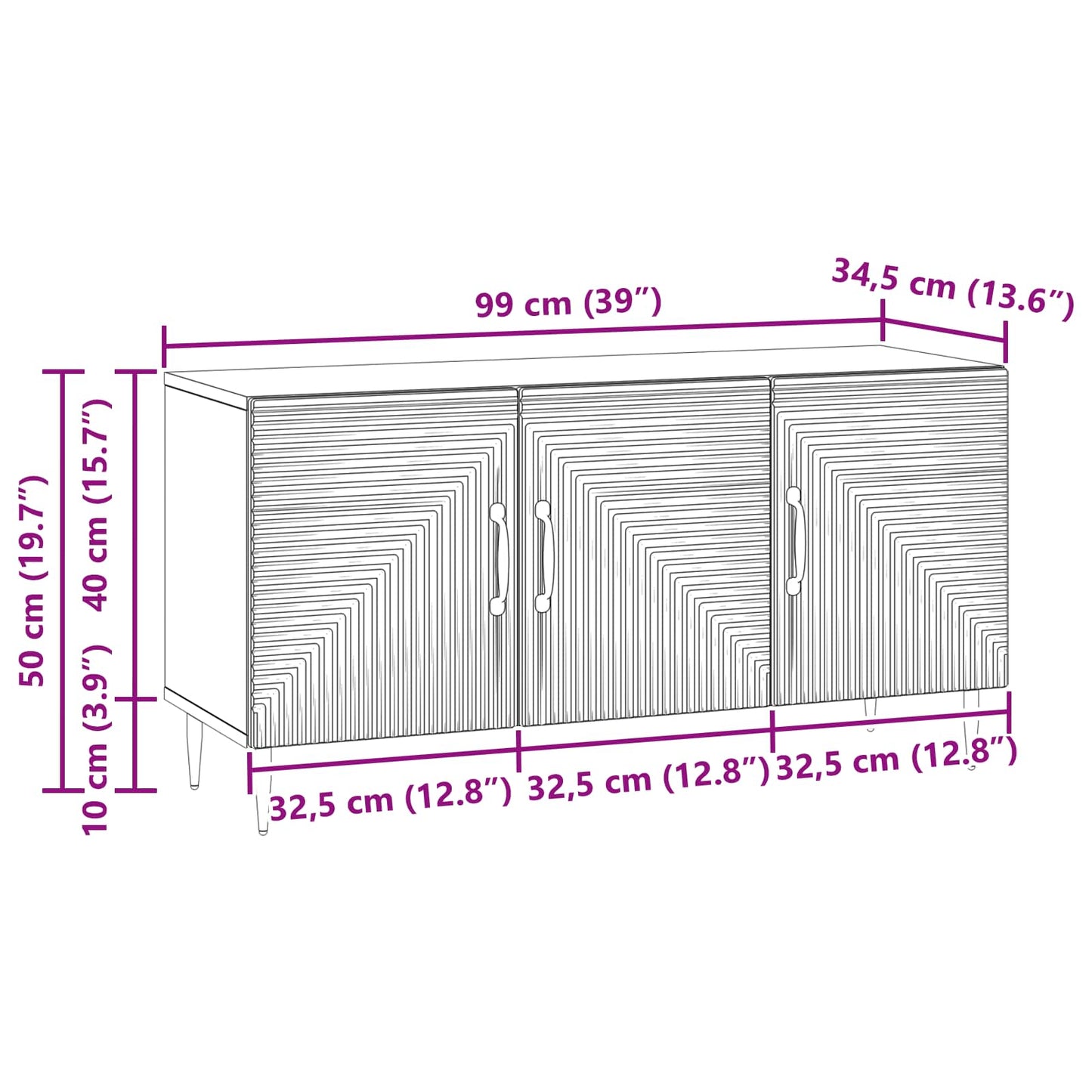 Mueble De Tv 99 X 34,5 X 50 Cm