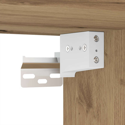Mueble De Tv Montado En La Pared Con Led Roble Artesanal
