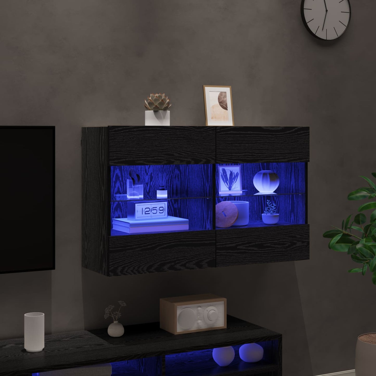 Mueble De Tv Montado En La Pared Con Led