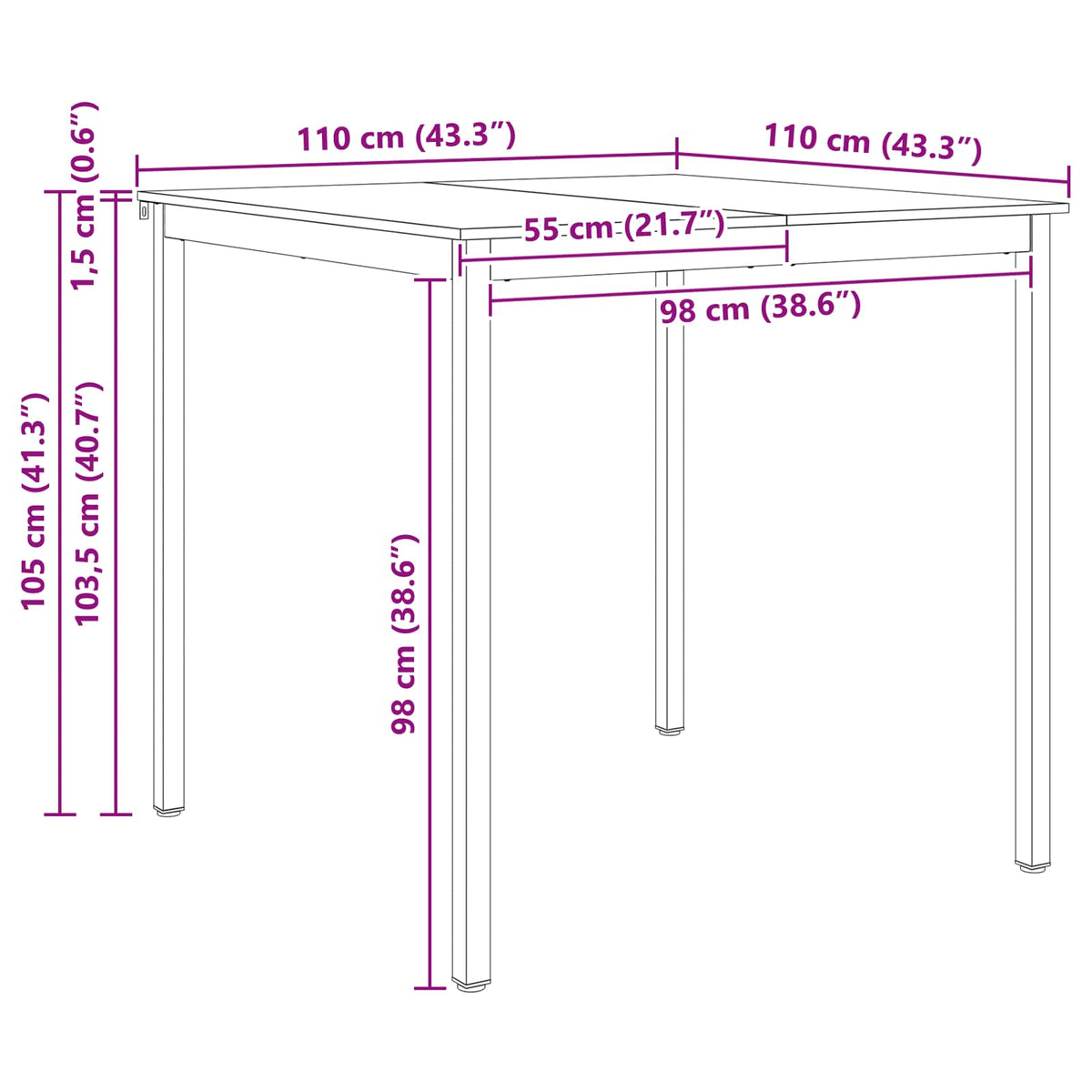 Mesa De Bar Madera De Pino Macizo