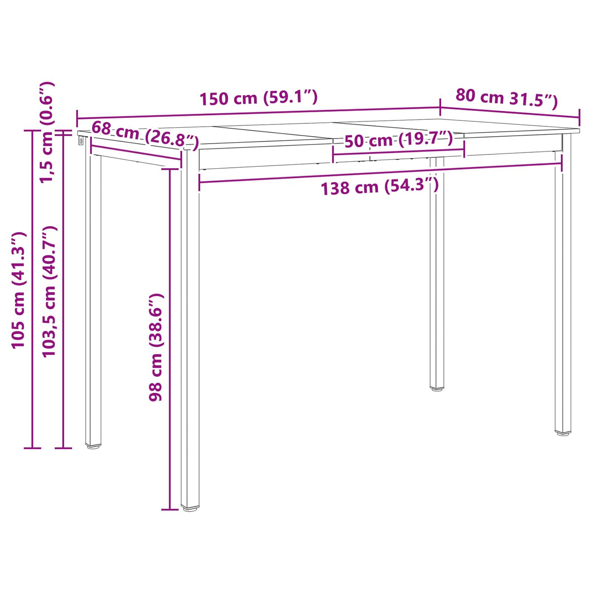 Mesa De Bar Madera De Pino Macizo