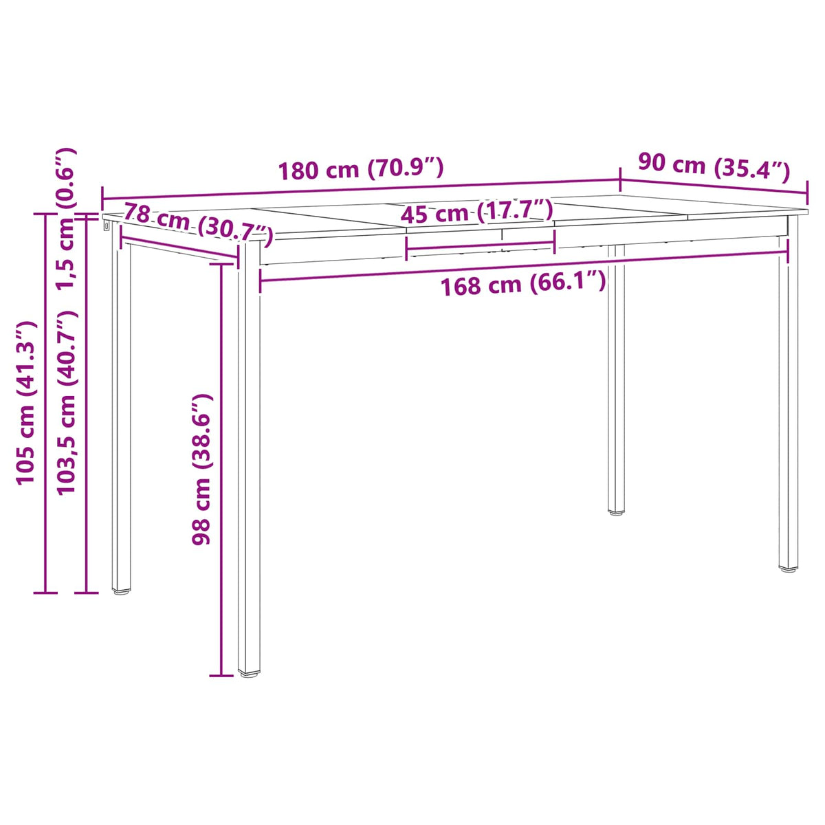 Mesa De Bar Madera De Pino Macizo