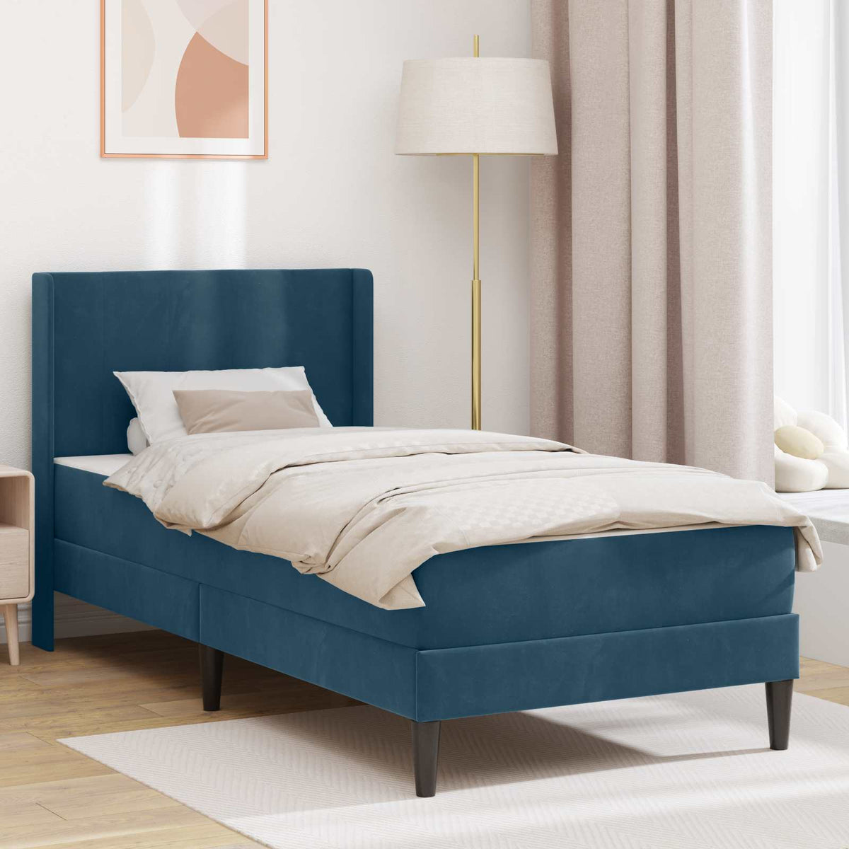 Estructura De Cama Con Colchón Terciopelo