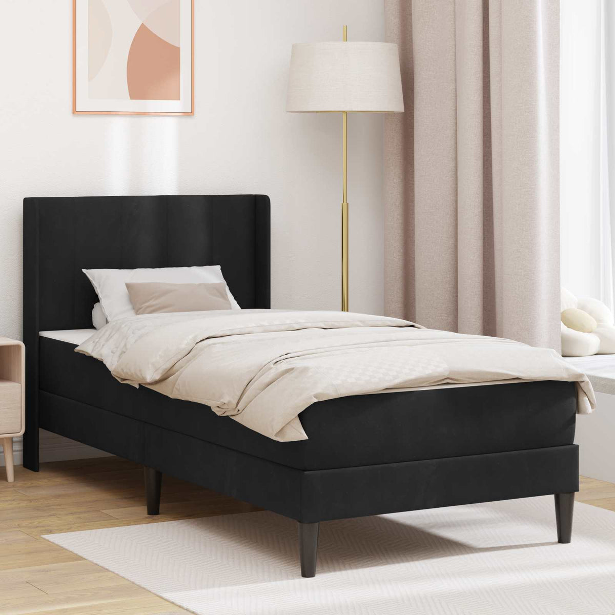 Estructura De Cama Con Colchón Terciopelo