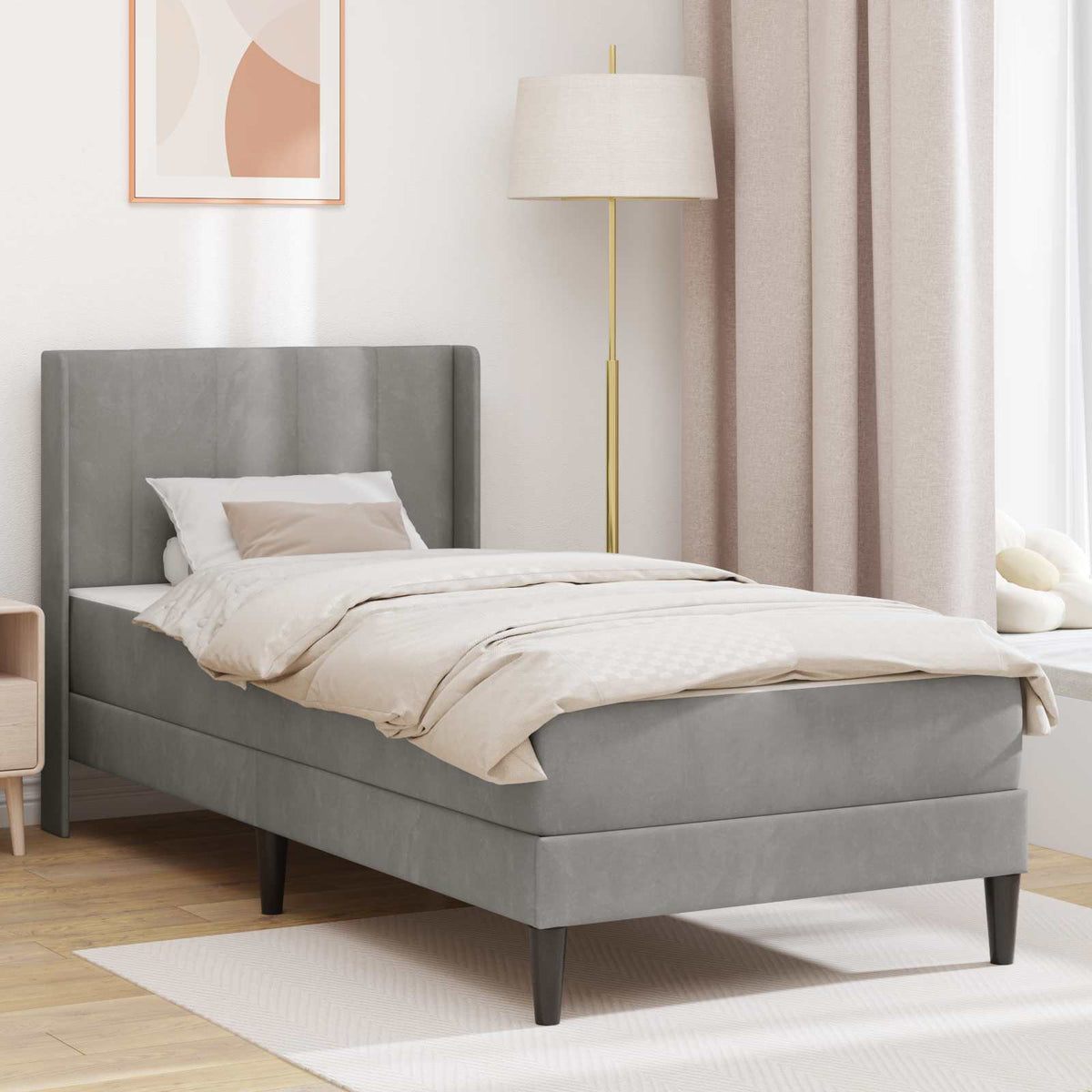 Estructura De Cama Con Colchón Terciopelo