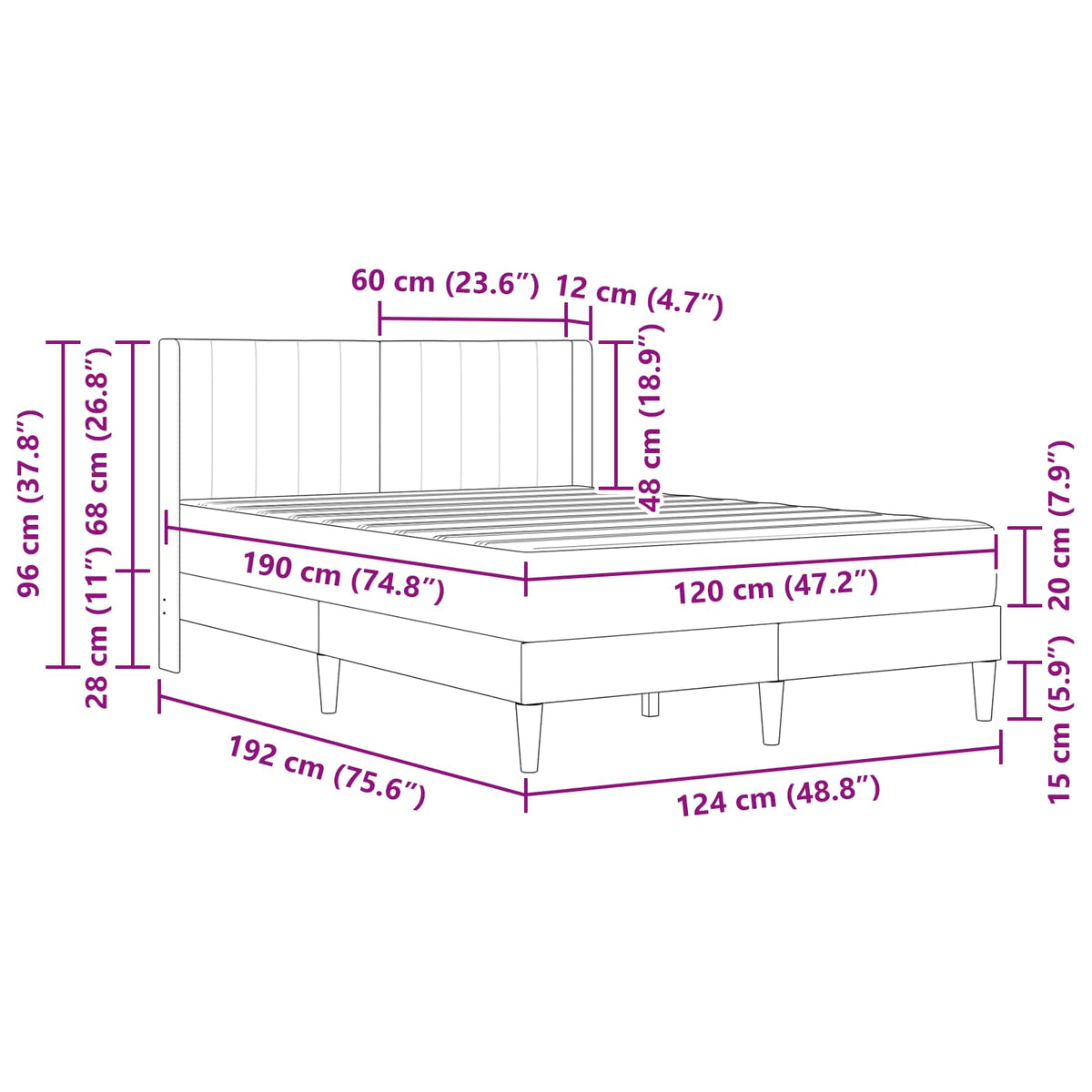 Estructura De Cama Con Colchón Terciopelo