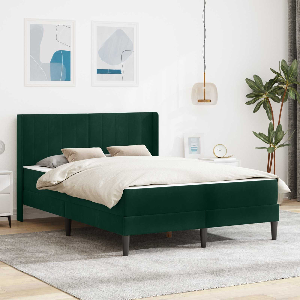 Estructura De Cama Con Colchón Terciopelo