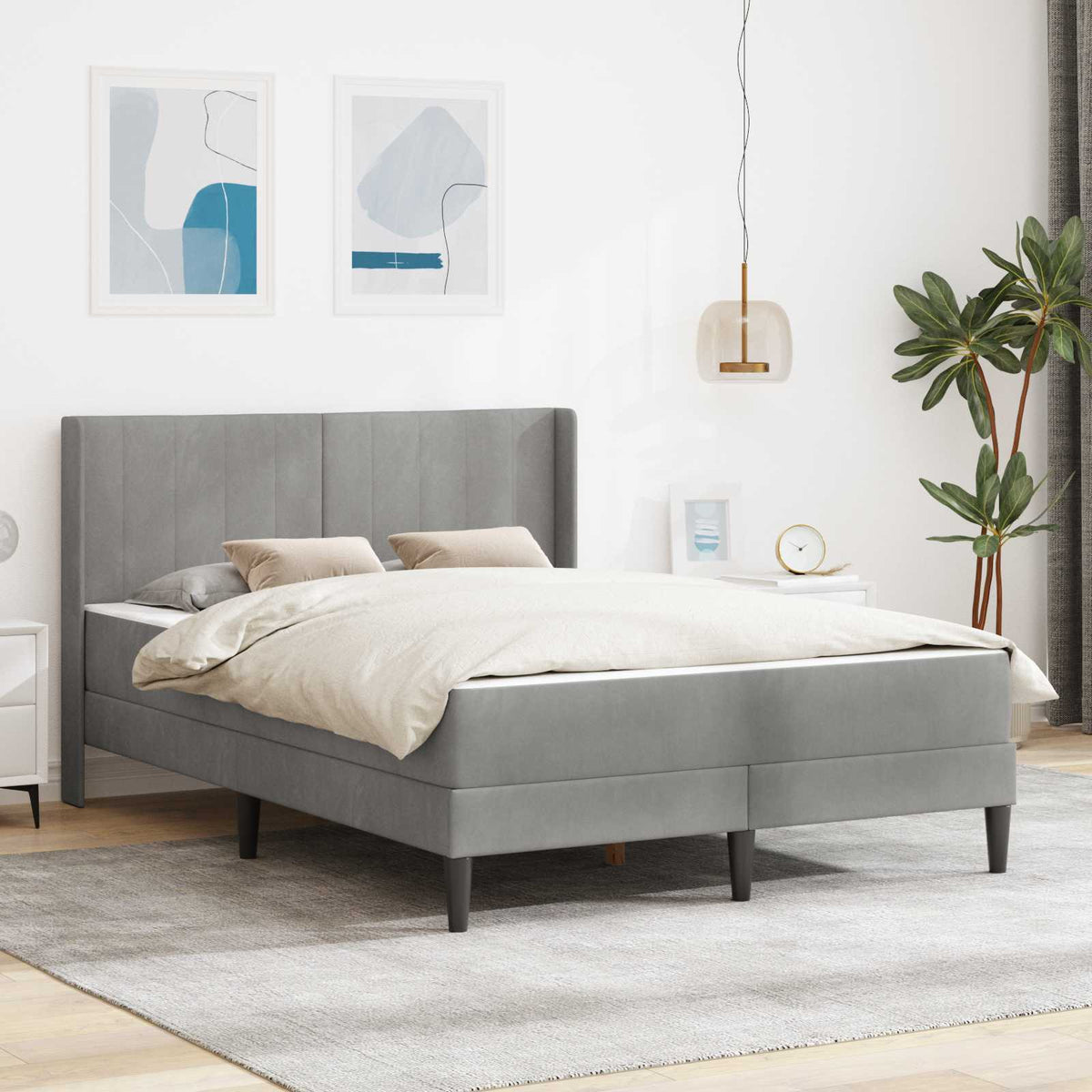 Estructura De Cama Con Colchón Terciopelo