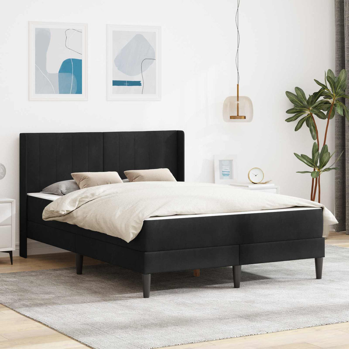 Estructura De Cama Con Colchón Terciopelo